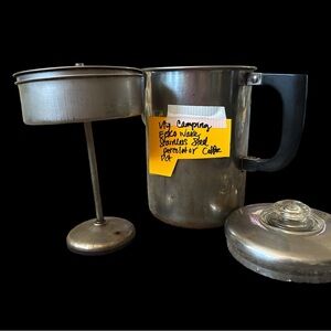 Elegant Stainless Steel Coffee Percolator with Black Handle